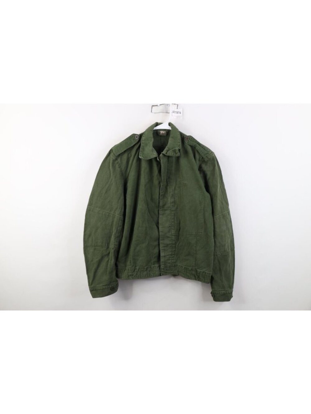 Vtg 60s 70s Swedish Military Army Mens Small C44 Twill Field Bomber Jacket Green